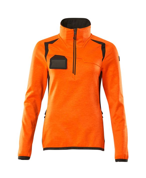 Fleecepullover mit kurzem Reißverschluss ACCELERATE SAFE hi-vis orange/dunkelanthrazit