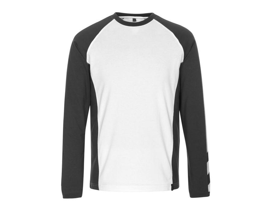 T-Shirt, Langarm UNIQUE weiss/dunkelanthrazit