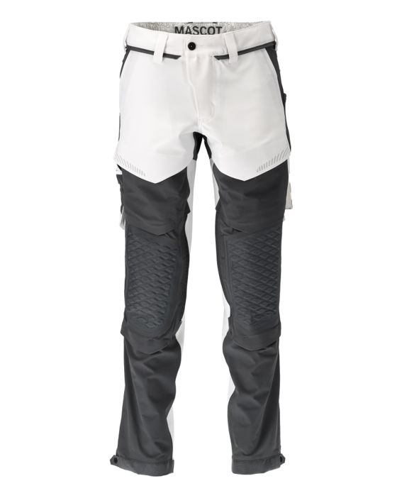 Hose mit Knietaschen CUSTOMIZED weiss/Anthrazitgrau