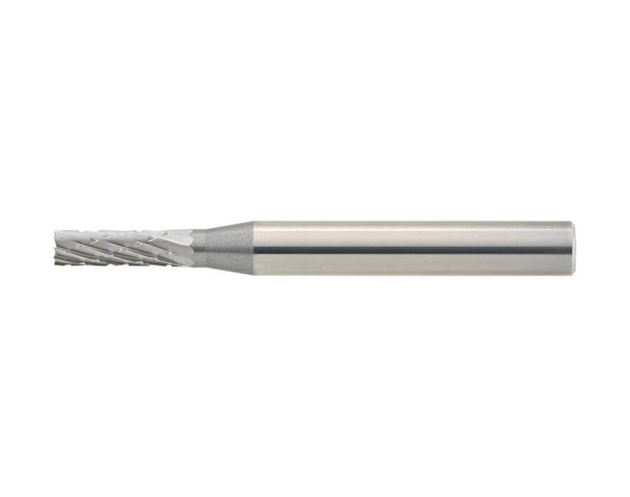 Hartmetallfrässtift (Rotorfräser) DIN 8033 – Schaft-Ø 6 mm, Zylinderform ZYA-S, mit Stirnverzahnung, Zahnung 3 PLUS