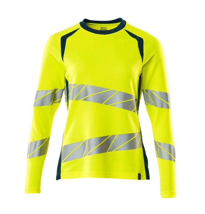 T-Shirt, Langarm ACCELERATE SAFE hi-vis gelb/dunkelpetroleum