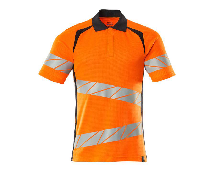 Polo-Shirt ACCELERATE SAFE hi-vis orange/schwarzblau