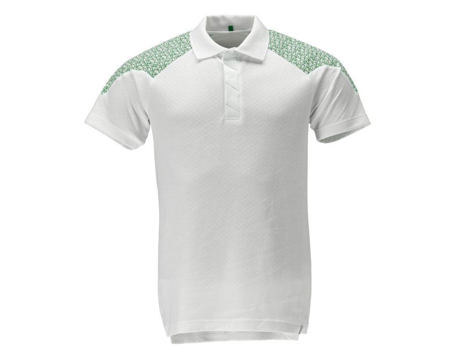 Polo-Shirt FOOD & CARE weiss/grasgrün