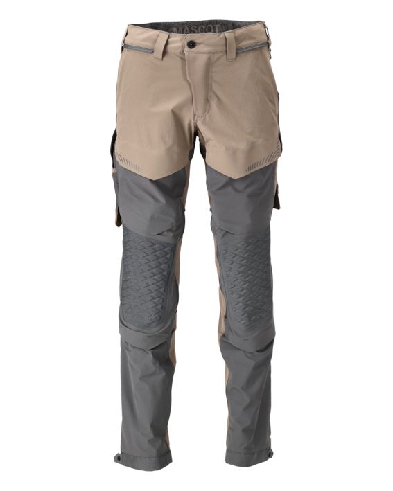 Hose mit Knietaschen CUSTOMIZED dunkles sandbeige/anthrazitgrau