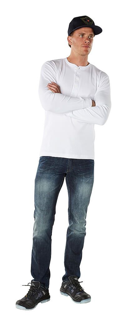 T-Shirt, Langarm CROSSOVER grau-meliert