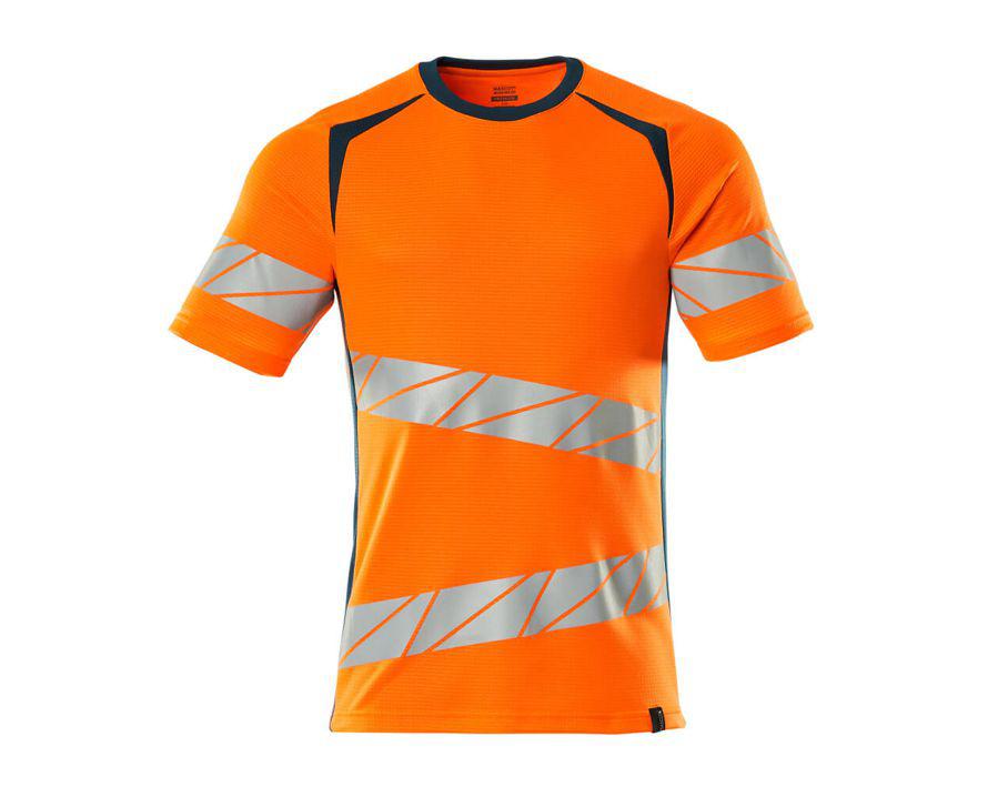 T-Shirt ACCELERATE SAFE hi-vis orange/dunkelpetroleum