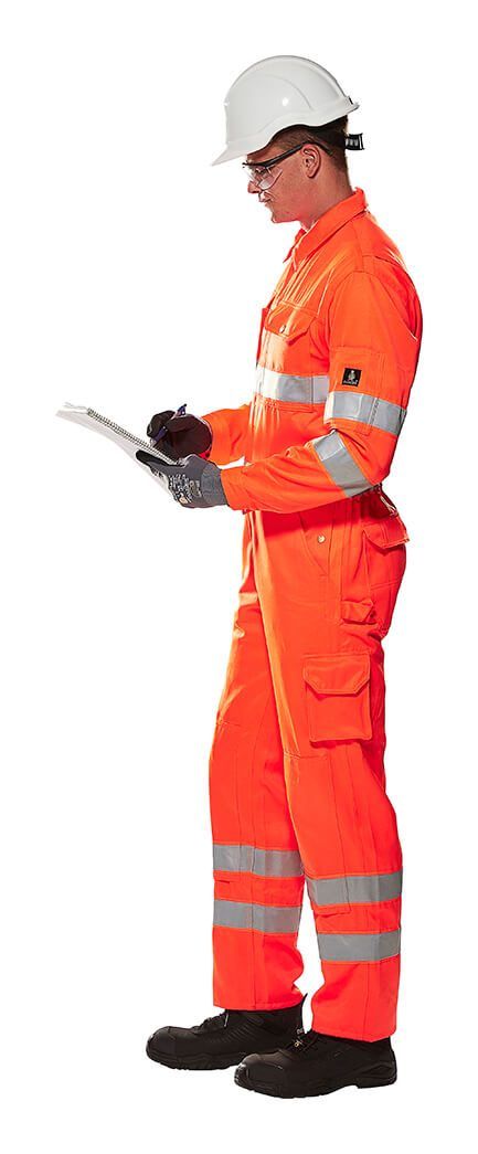 Overall mit Knietaschen SAFE CLASSIC hi-vis orange