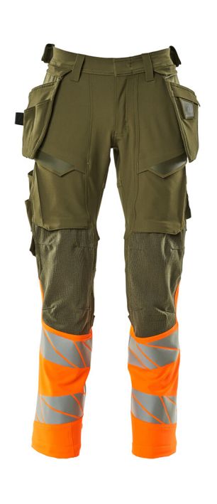 Hose mit Hängetaschen ACCELERATE SAFE moosgrün/orange