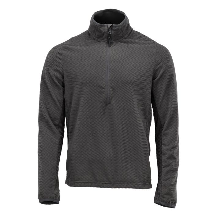 Microfleece Pullover mit kurzem Reißverschluss CUSTOMIZED Anthrazitgrau