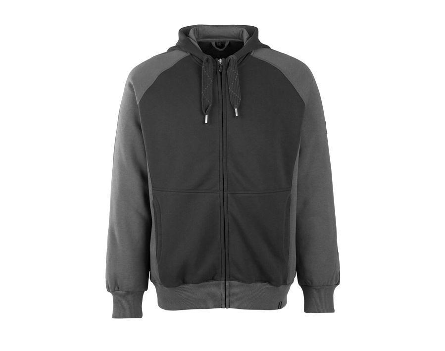 Kapuzensweatshirt mit Reißverschluss UNIQUE schwarz/dunkelanthrazit