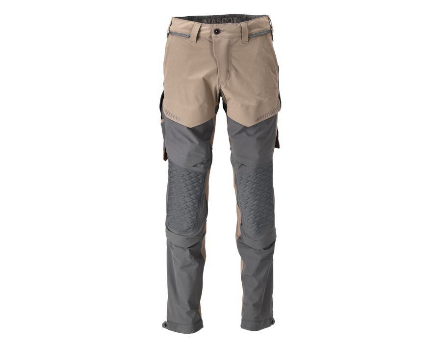 Hose mit Knietaschen CUSTOMIZED dunkles sandbeige/anthrazitgrau
