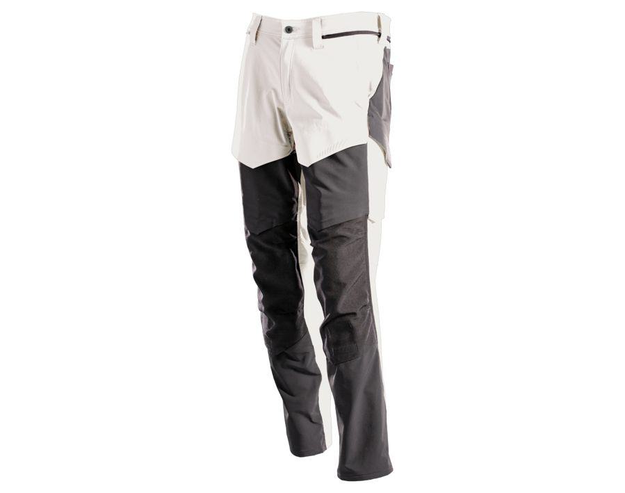 Hose mit Knietaschen CUSTOMIZED weiss/Anthrazitgrau