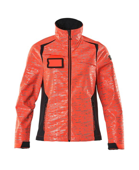 Soft Shell Jacke ACCELERATE SAFE Hi-vis rot/schwarzblau