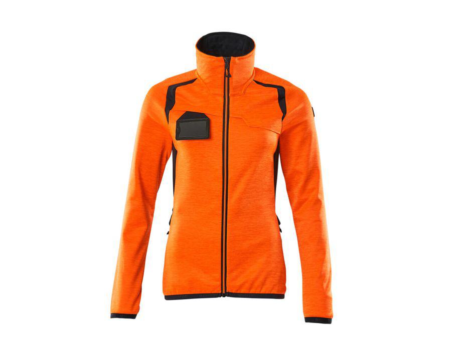 Fleecepullover mit Reißverschluss ACCELERATE SAFE hi-vis orange/schwarzblau