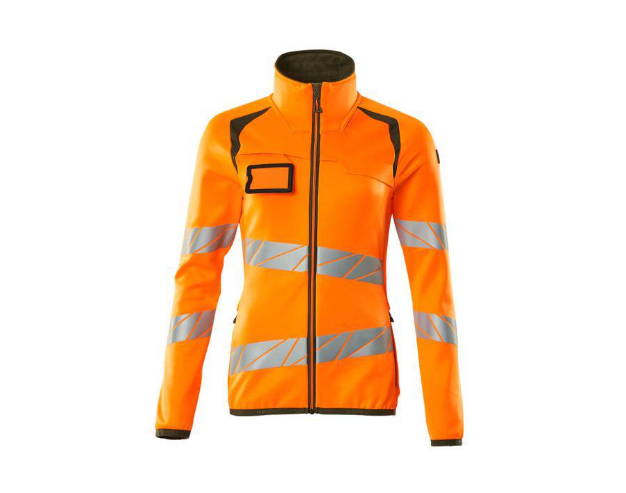 Fleecepullover mit Reißverschluss ACCELERATE SAFE hi-vis orange/moosgrün