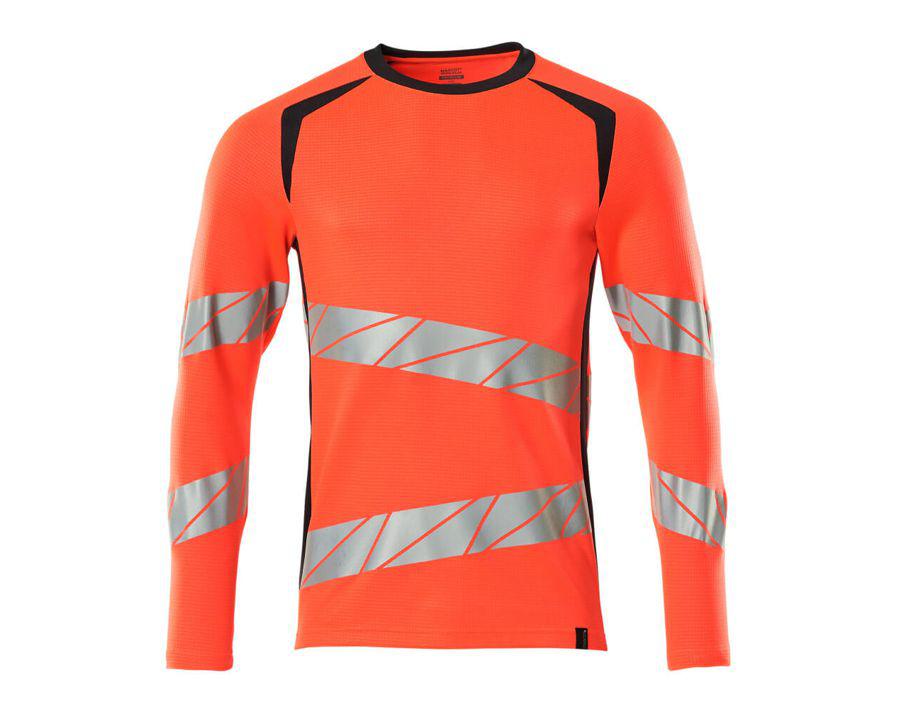 T-Shirt, Langarm ACCELERATE SAFE Hi-vis rot/schwarzblau