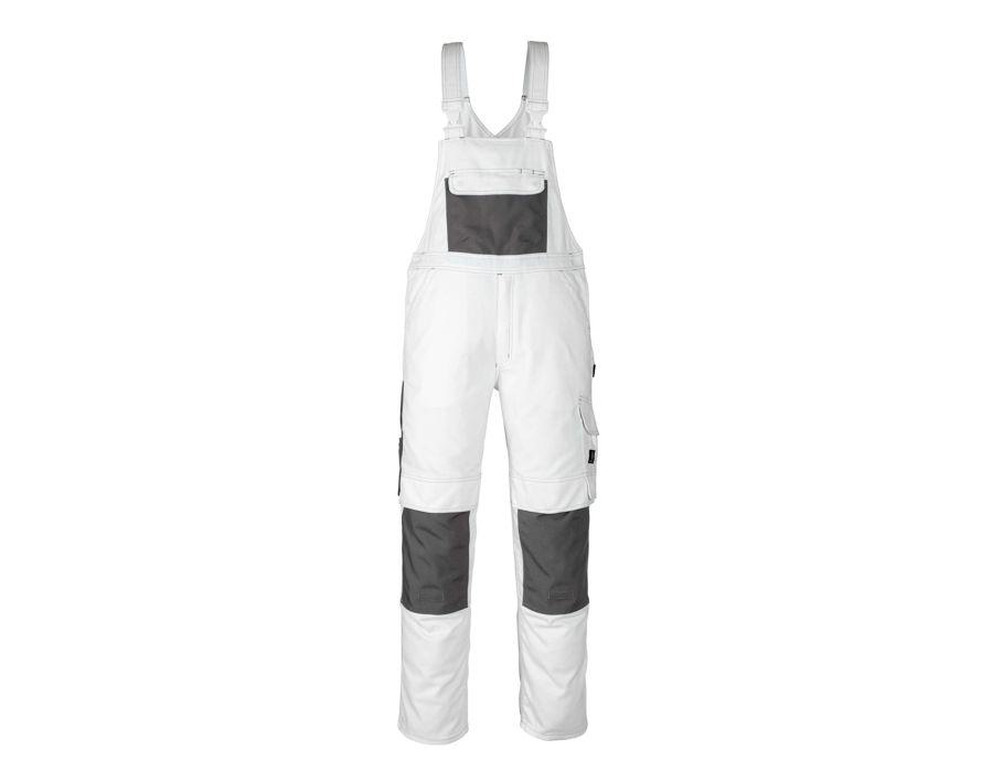 Latzhose mit Knietaschen HARDWEAR weiss