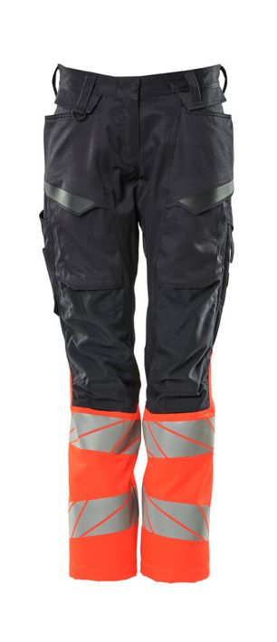 Hose mit Knietaschen ACCELERATE SAFE schwarzblau/hi-vis rot