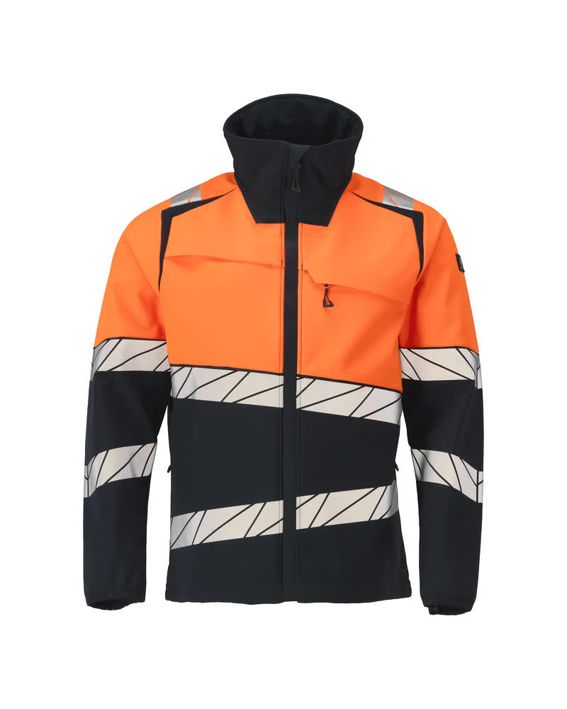 Soft Shell Jacke ACCELERATE SAFE schwarzblau/hi-vis orange