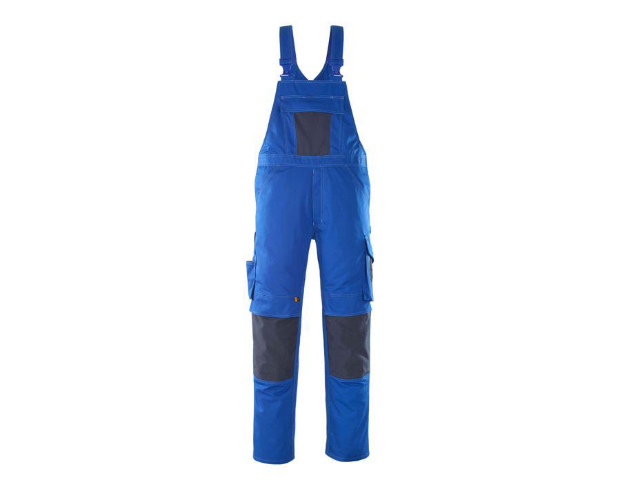 Latzhose mit Knietaschen UNIQUE kornblau/schwarzblau