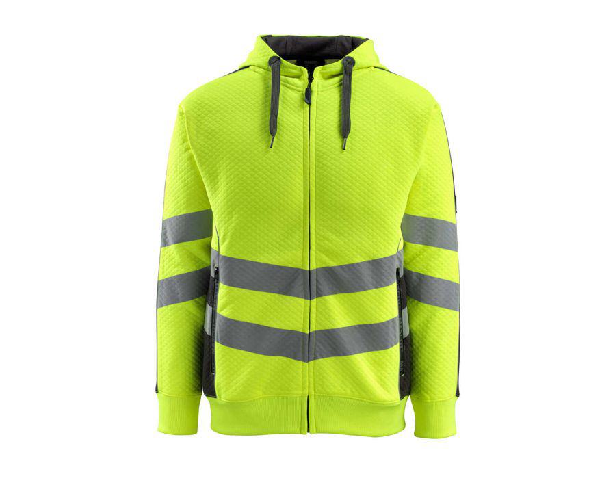 Kapuzensweatshirt mit Reißverschluss SAFE SUPREME hi-vis gelb/schwarz