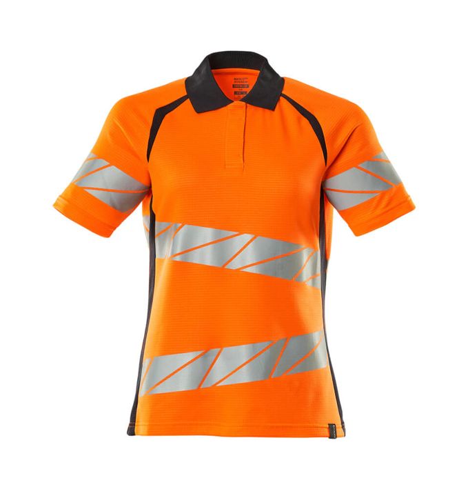 Polo-Shirt ACCELERATE SAFE hi-vis orange/schwarzblau