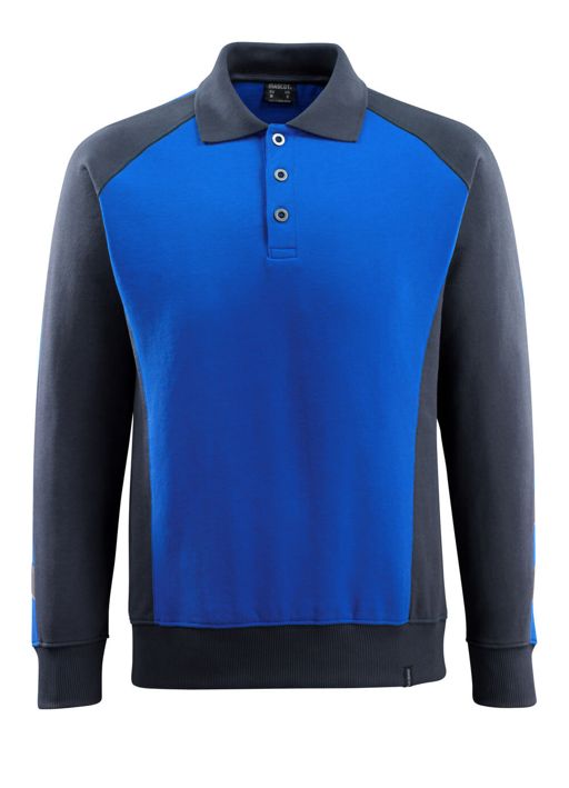 Polo-Sweatshirt UNIQUE kornblau/schwarzblau