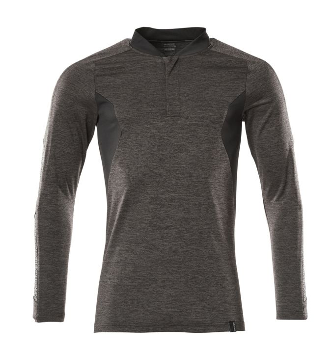 Polo-Shirt, Langarm ACCELERATE dunkelanthrazit/schwarz