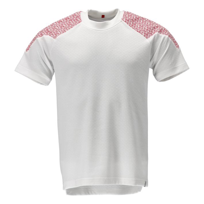 T-Shirt, Kurzarm FOOD & CARE weiss/verkehrsrot