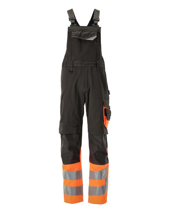 Latzhose mit Knietaschen SAFE SUPREME dunkelanthrazit/hi-vis orange