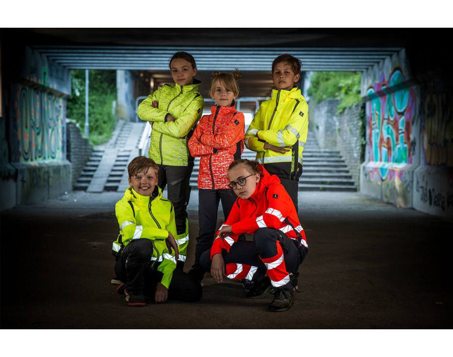 Hard Shell Jacke für Kinder ACCELERATE SAFE hi-vis gelb/schwarz