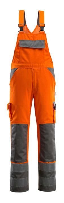 Latzhose mit Knietaschen SAFE COMPETE hi-vis orange/anthrazit