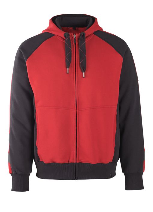 Kapuzensweatshirt mit Reißverschluss UNIQUE rot/schwarz