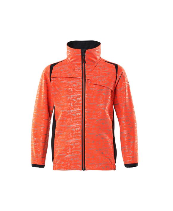 Soft Shell Jacke für Kinder ACCELERATE SAFE Hi-vis rot/schwarzblau