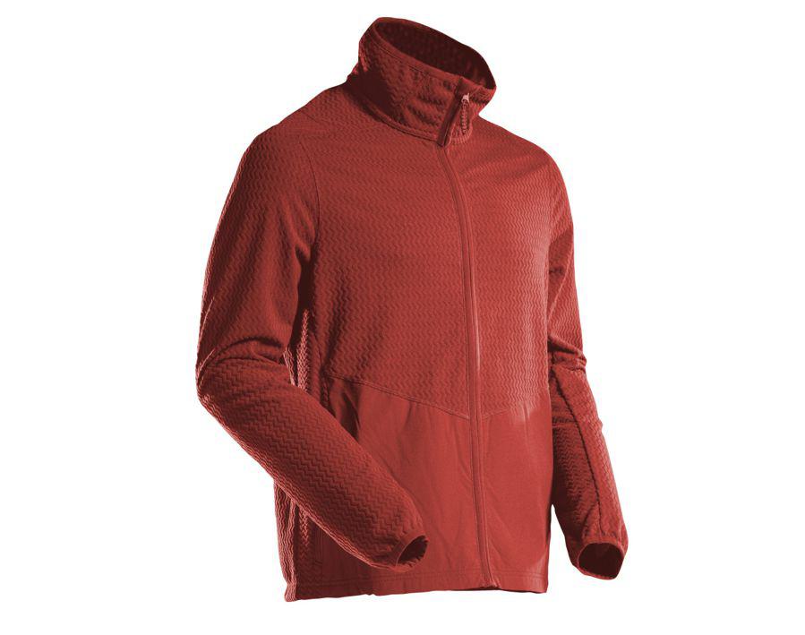 Microfleece Pullover mit Reißverschluss CUSTOMIZED Herbstrot