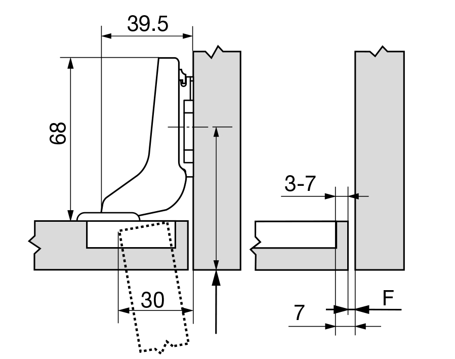 110°-Scharnier CLIP top