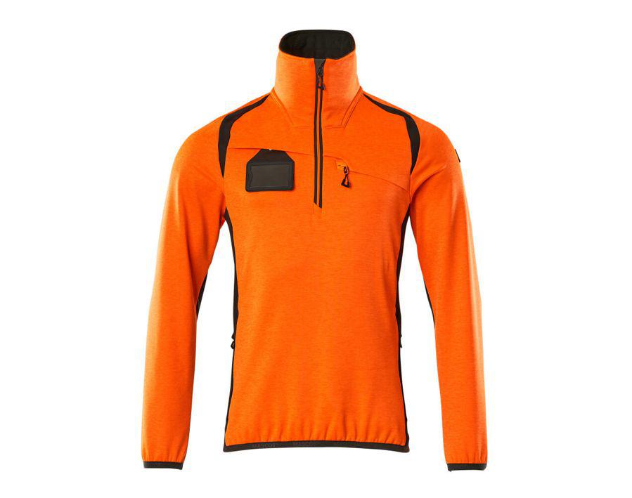 Fleecepullover mit kurzem Reißverschluss ACCELERATE SAFE hi-vis orange/dunkelanthrazit
