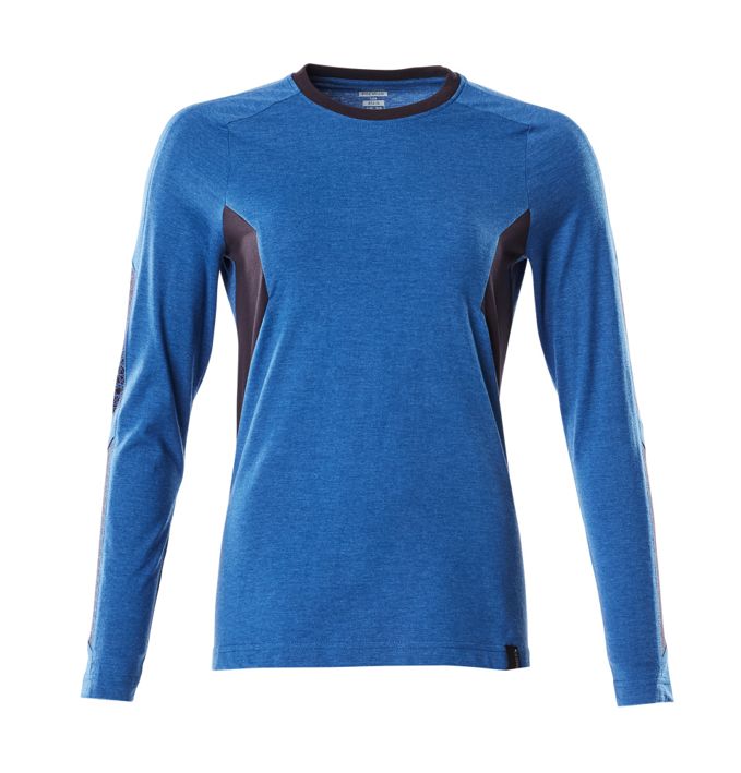 T-Shirt, Langarm ACCELERATE azurblau/schwarzblau