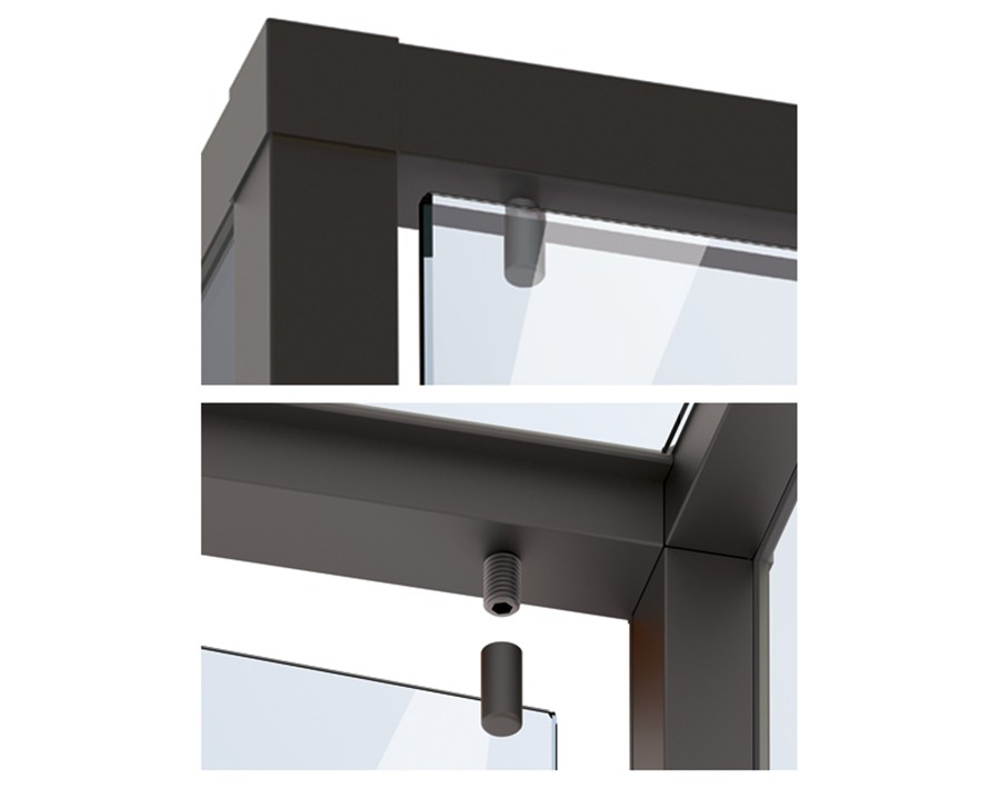 Cadro Vitrine Glastüranschlag silber