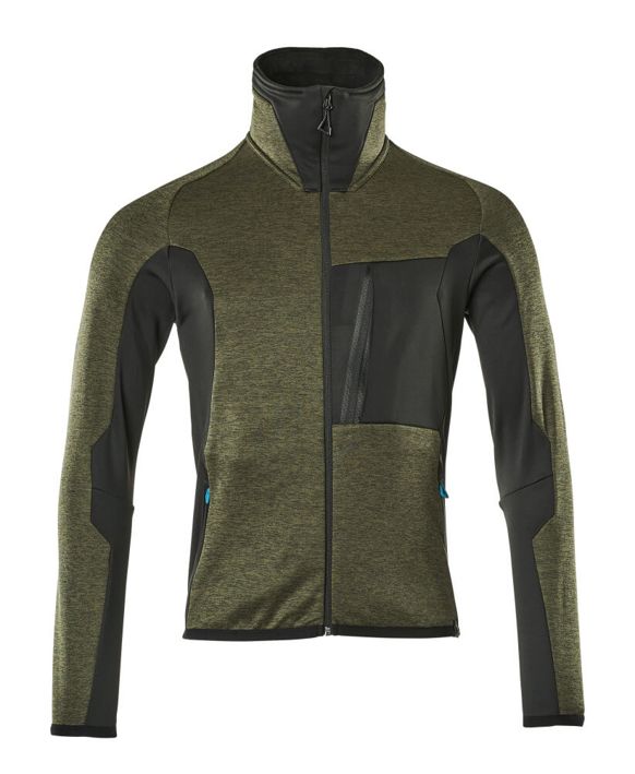 Fleecepullover mit Reißverschluss ADVANCED mossgrün/schwarz