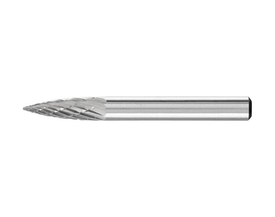 Hartmetallfrässtift (Rotorfräser) DIN 8033 – Schaft-Ø 6 mm, Spitzbogenform SPG, Zahnung 3 PLUS