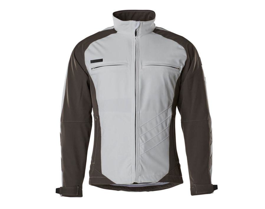 Soft Shell Jacke UNIQUE weiss/dunkelanthrazit