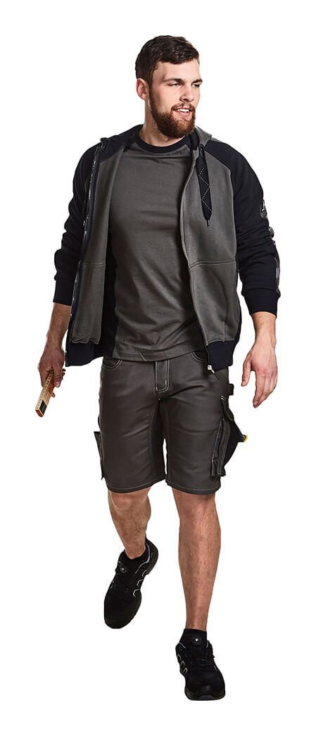 Kapuzensweatshirt mit Reißverschluss UNIQUE dunkelanthrazit/schwarz