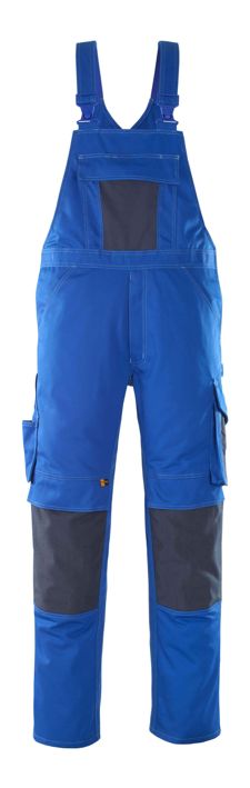 Latzhose mit Knietaschen UNIQUE kornblau/schwarzblau