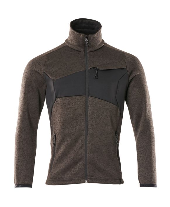 Strickpullover mit Reißverschluss ACCELERATE dunkelanthrazit/schwarz