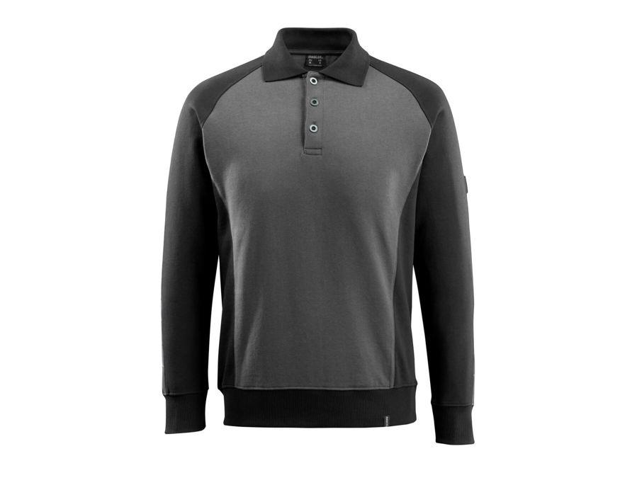 Polo-Sweatshirt UNIQUE dunkelanthrazit/schwarz