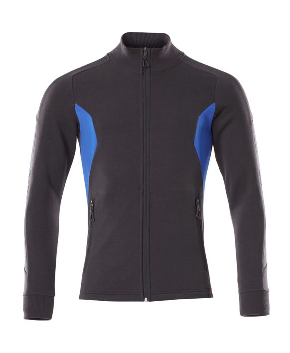 Sweatshirt mit Reißverschluss ACCELERATE schwarzblau/azurblau