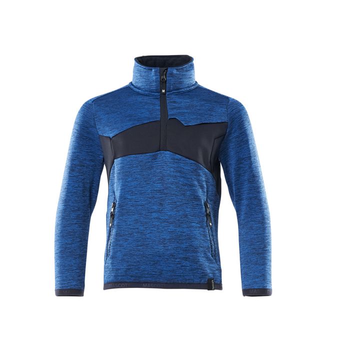 Fleecepullover für Kinder ACCELERATE azurblau/schwarzblau