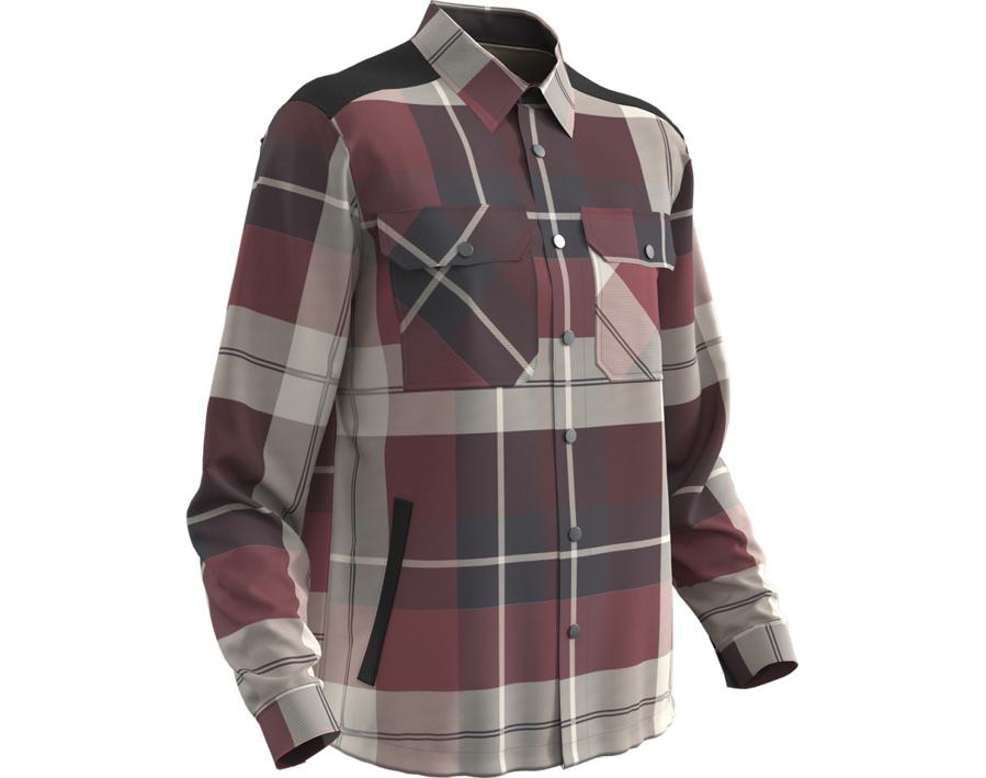 Hemd aus Flanell mit Faserpelz Futter CUSTOMIZED Bordeaux-kariert