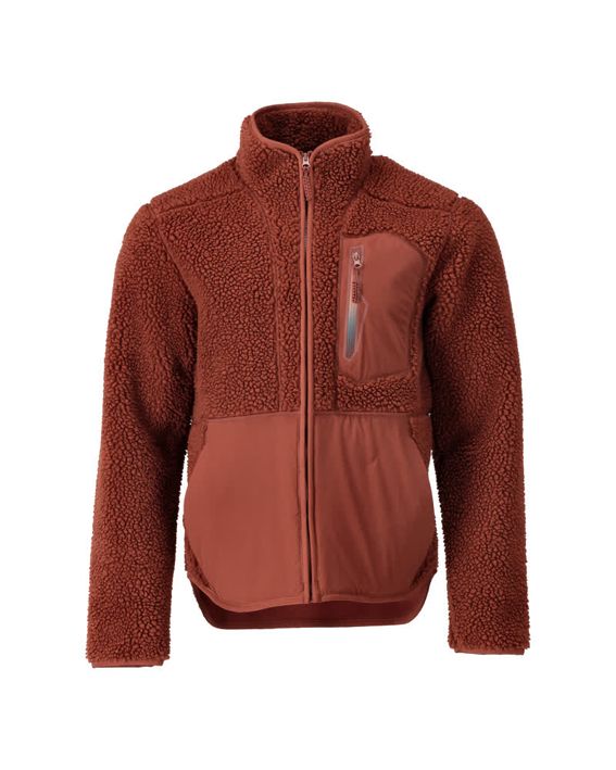 Faserpelz Jacke mit Reißverschluss CUSTOMIZED Herbstrot